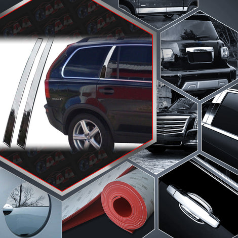 2Pcs Stainless Steel Rear Window Trim<br>07-08 Volvo XC90