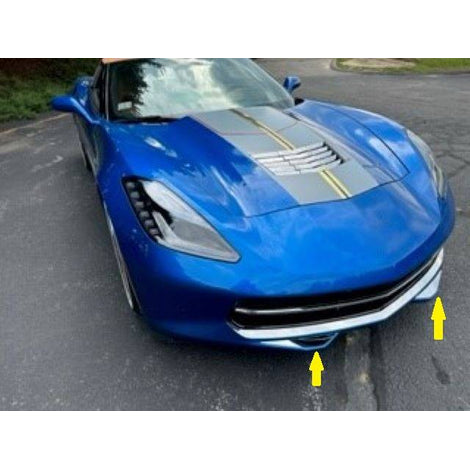 2Pc Stainless Steel Front Accent Trim <br>14-19 Chevy Corvette C7 2-door