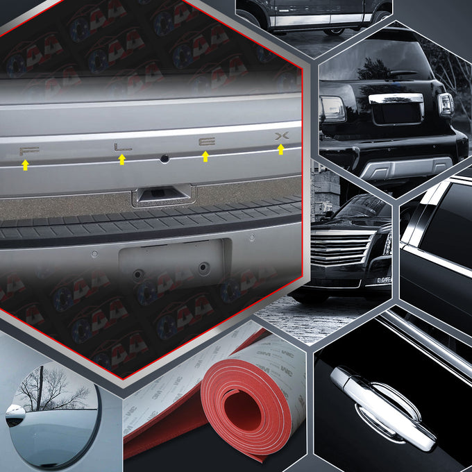 4pcs Stainless Steel FLEX Tailgate Letter Insert<br>14-19 Ford Flex