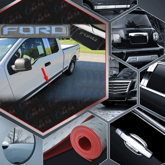 8pcs Stainless Steel FORD Side Step Letter Inserts<br>15-17 Ford F-150