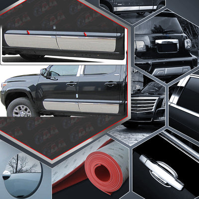 4pcs Stainless Steel Rocker Panel Trim<br>16-23 Toyota Tacoma