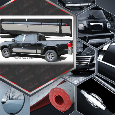 8pcs Stainless Steel Rocker Panel Trim<br>16-23 Toyota Tacoma