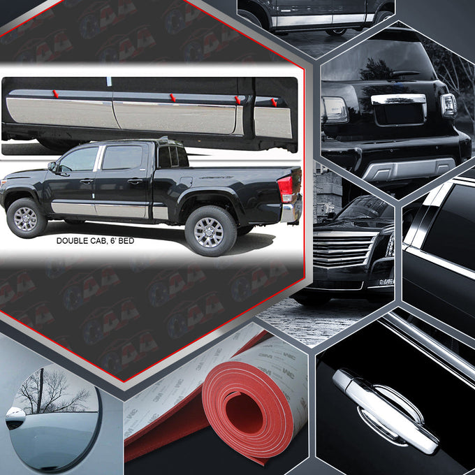8pcs Stainless Steel Rocker Panel Trim<br>16-23 Toyota Tacoma