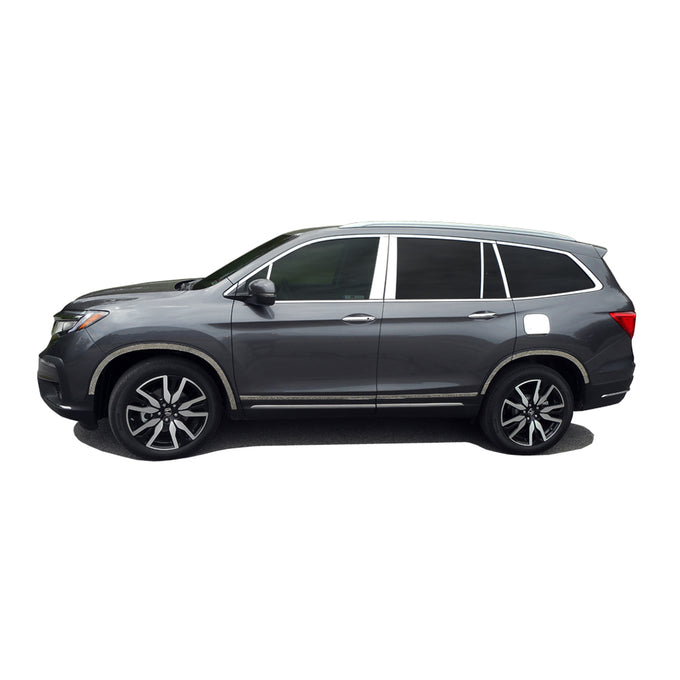 4pcs Stainless Steel Rocker Panel Trim, Lower Kit<br>16-22 Honda Pilot