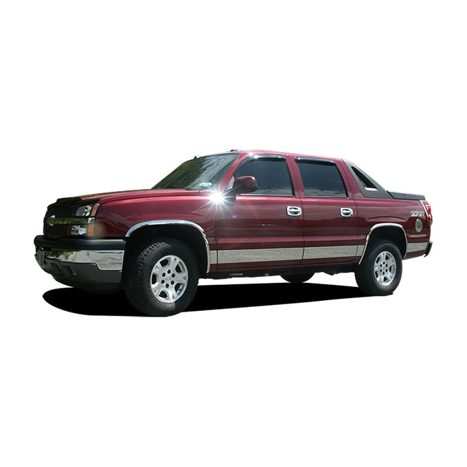 10pcs Stainless Steel Rocker Panel Trim Upper Kit<br>02-06 Chevy Avalanche 00-06 Chevy Suburban