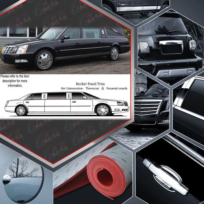 12pcs Stainless Steel Rocker Panel Trim, Lower Kit<br>06-11 Cadillac DTS