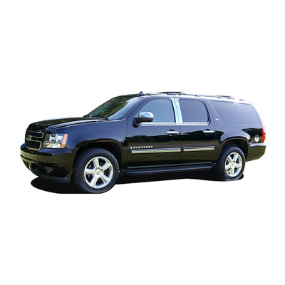4pcs Stainless Steel Rocker Panel Trim, Lower Kit<br>07-14 Chevy Suburban GMC Yukon XL