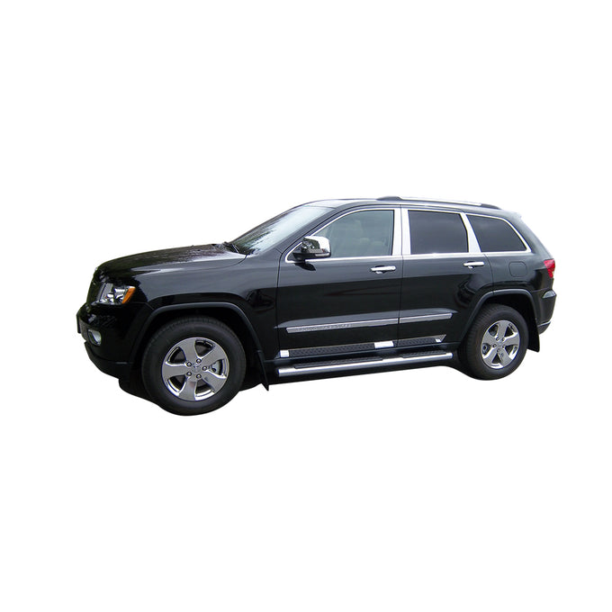 4pcs Stainless Steel Rocker Panel Trim, Lower Kit<br>11-21 Jeep Grand Cherokee