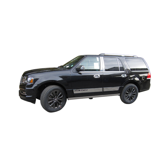 4pcs Stainless Steel Rocker Panel Trim, Upper Kit<br>15-17 Lincoln Navigator