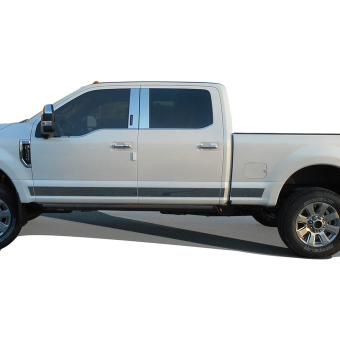 Stainless Steel Rocker Panel Trim (Upper)<br>17-22 Ford F-250/F-350 Super Duty Crew Cab