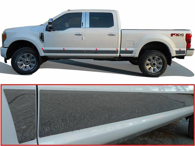 12Pc Stainless Steel Rocker Panel Trim <br>17-22 Ford F-250 F350