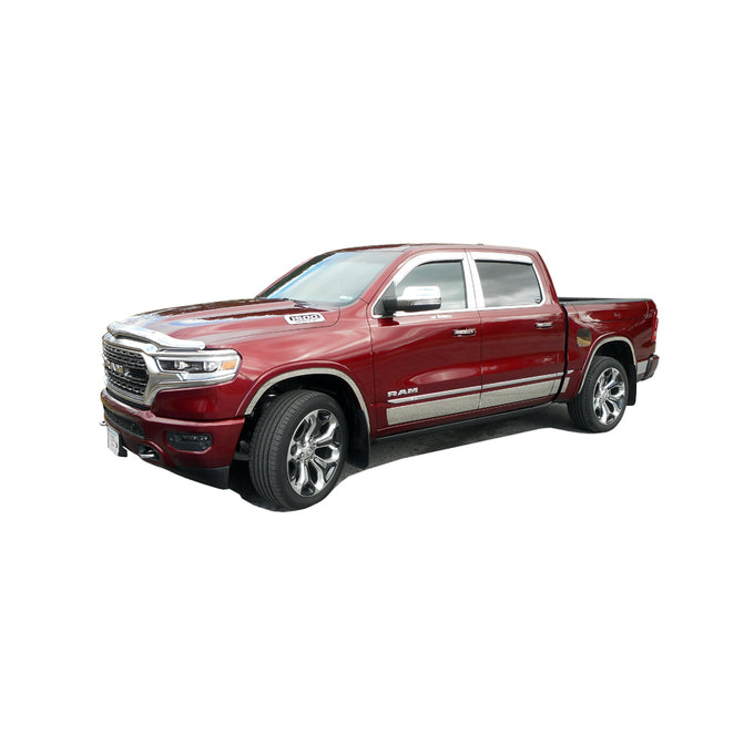 Stainless Steel Rocker Panel Trim (Upper)<br>19-23 Ram 1500 Crew Cab