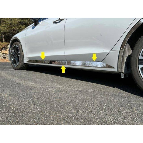 4Pc Stainless Steel Rocker Panel Trim <br>21-24 Kia K5