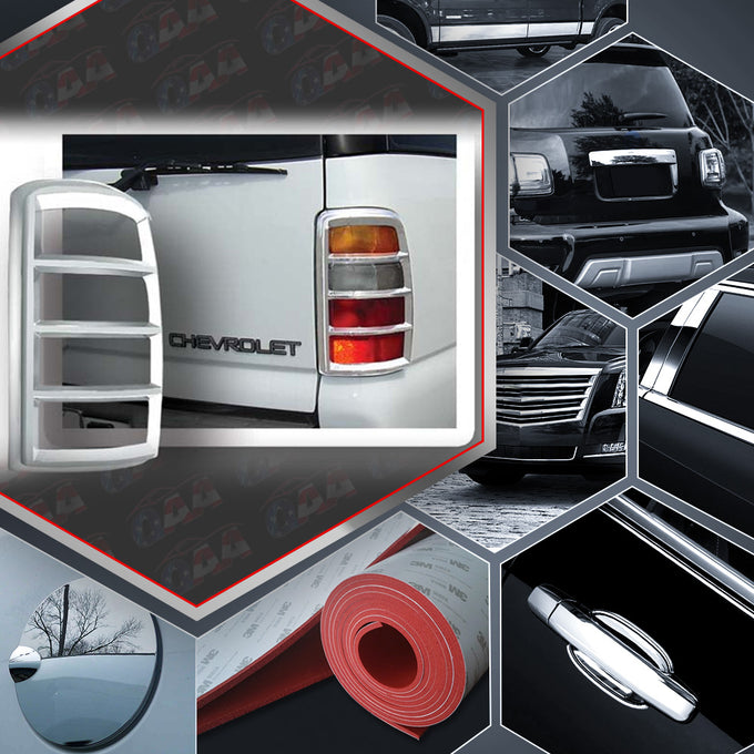 2pcs Chrome ABS Plastic Tail Light Bezels<br>00-06 Chevy Suburban Tahoe