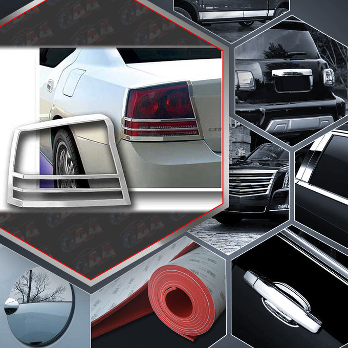 2pcs Chrome ABS Plastic Tail Light Bezels<br>06-10 Dodge Charger