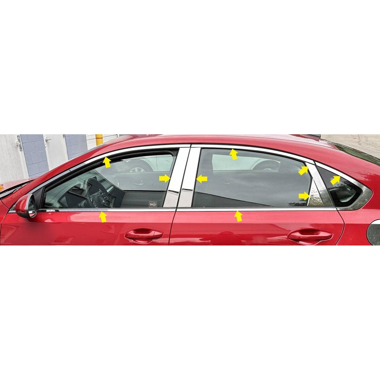 18Pc Stainless Steel Window Trim <br>19-24 Kia Forte