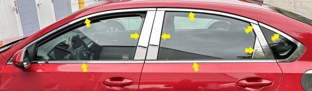 18Pc Stainless Steel Window Trim <br>19-24 Kia Forte