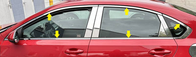10Pc Stainless Steel Window Trim <br>19-24 Kia Forte