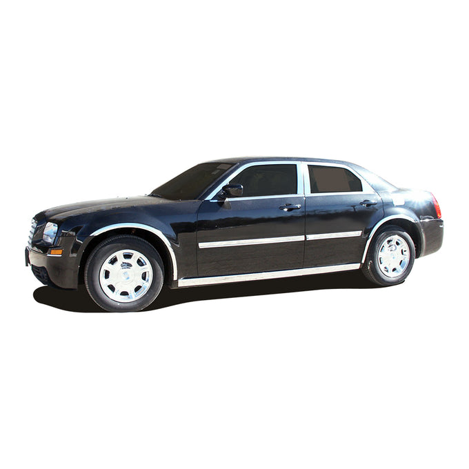 4pcs Stainless Steel Window Trim Package<br>05-10 Chrysler 300 Sedan Base Mode