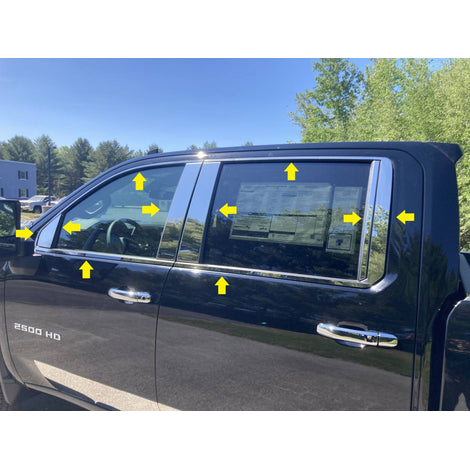 20Pc Stainless Steel Window Trim <br>20-24 Chevy Silverado 2500/3500 HD