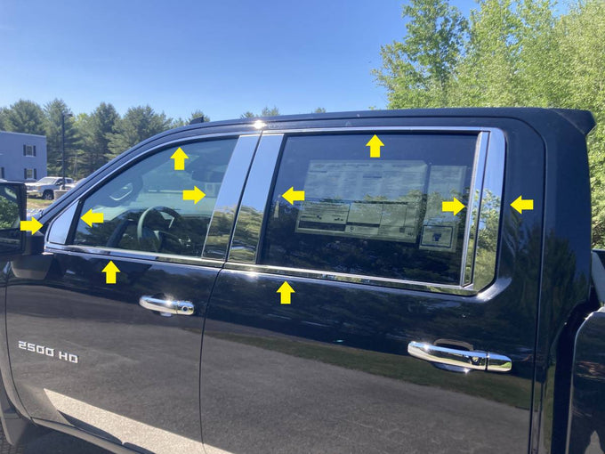 20Pc Stainless Steel Window Trim <br>20-24 Chevy Silverado 2500/3500 HD