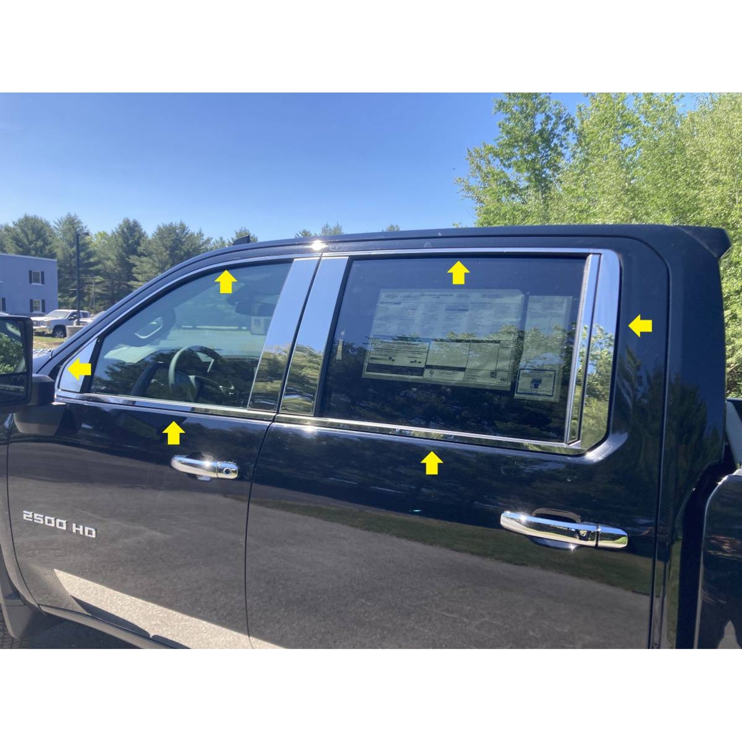 12Pc Stainless Steel Window Trim <br>20-24 Chevy Silverado 2500/3500 HD
