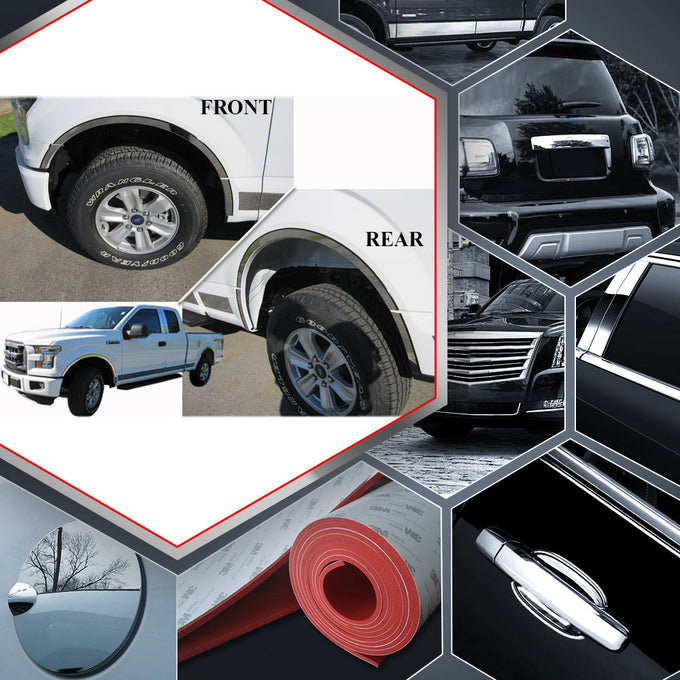 12pcs Stainless Steel Wheel Well Accent Trim<br>15-17 Ford F-150