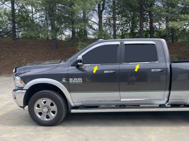 4Pc Stainless Steel Window Sill Trim <br>10-18 Ram 2500 HD/3500 HD 4-door Crew Cab,