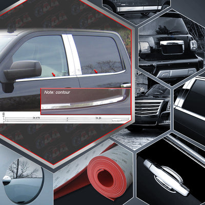 4pcs Stainless Steel Window Sill Trim Set<br>14-18 Chevy Silverado