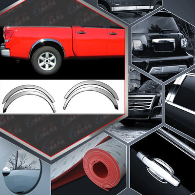4pcs Molded Stainless Steel Wheel Well Fender Trim Molding<br>07-13 Toyota Tundra
