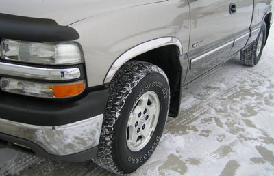 4Pc Short Style Stainless Fender Trim <br>99-06 Chevy Silverado Suburban Avalanche