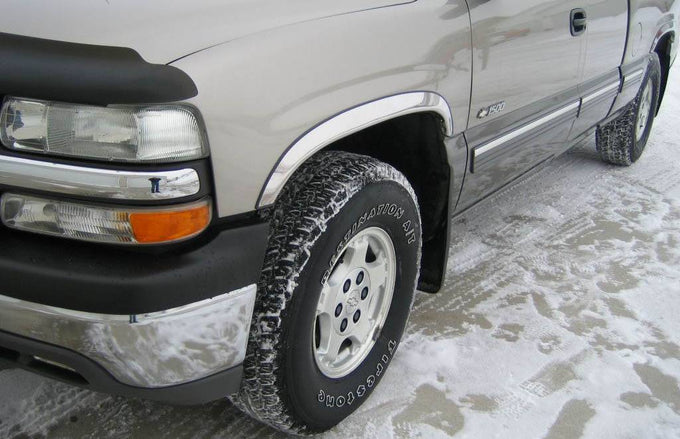 4Pc Short Style Stainless Fender Trim <br>99-06 Chevy Silverado Suburban Avalanche