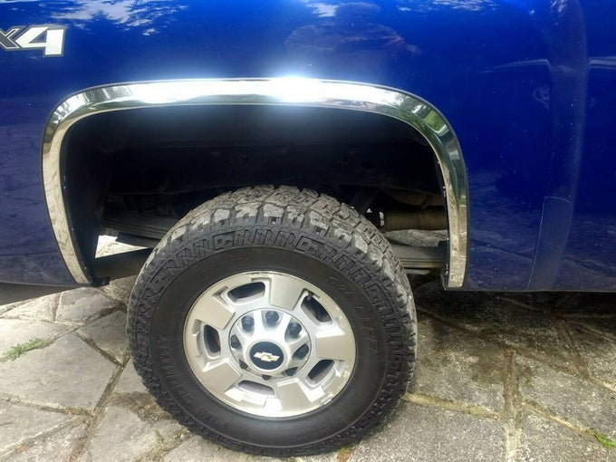 4Pc Stainless Steel Fender Trim <br>07-13 Chevy Silverado 2500HD, 3500HD