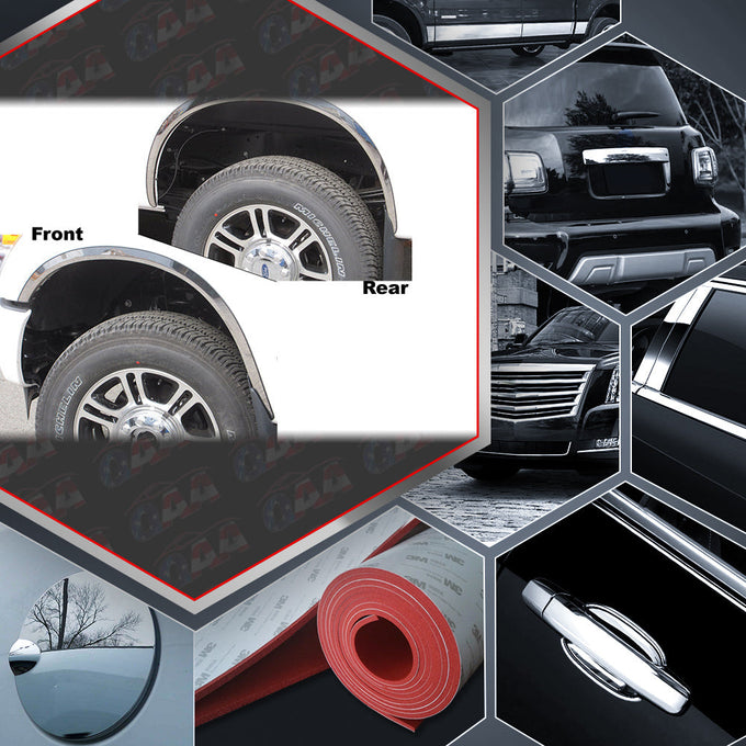 4pcs Molded Stainless Steel Wheel Well Fender Trim Molding<br>11-16 Ford F-250,F-350 Super Duty