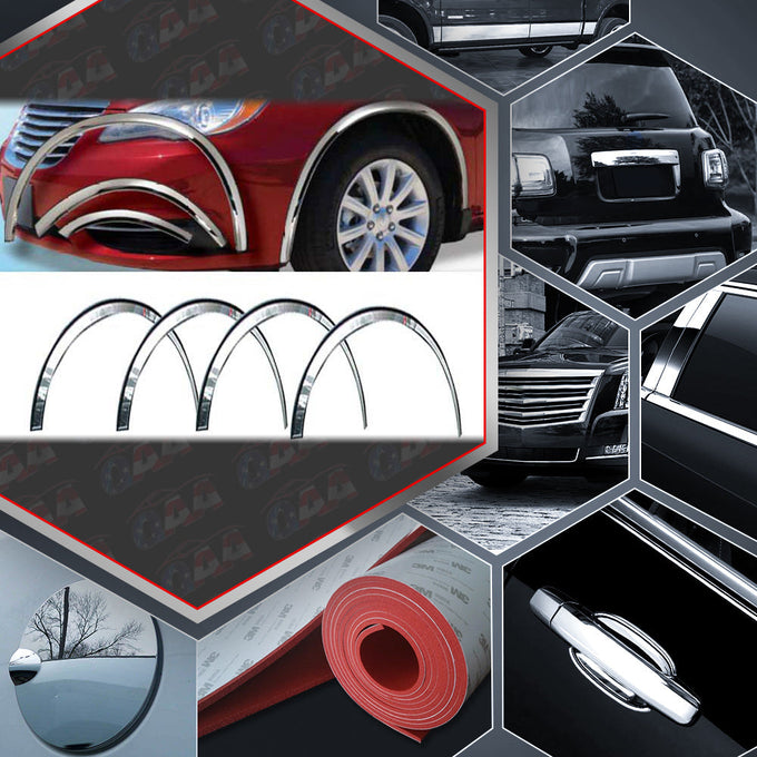6pcs Molded Stainless Steel Wheel Well Fender Trim Molding<br>11-14 Chrysler 200