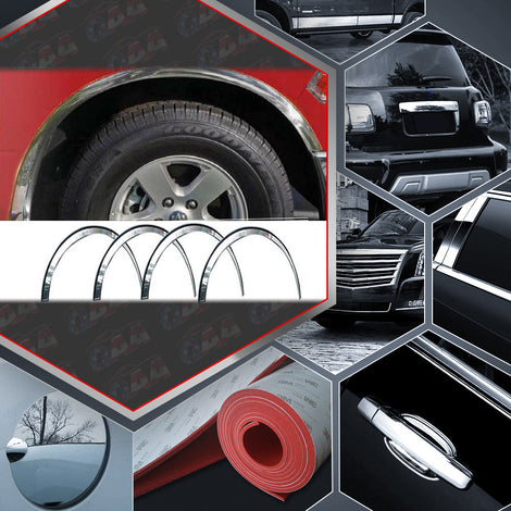4pcs Molded Stainless Steel Wheel Well Fender Trim Molding<br>10-19 Ram Trucks