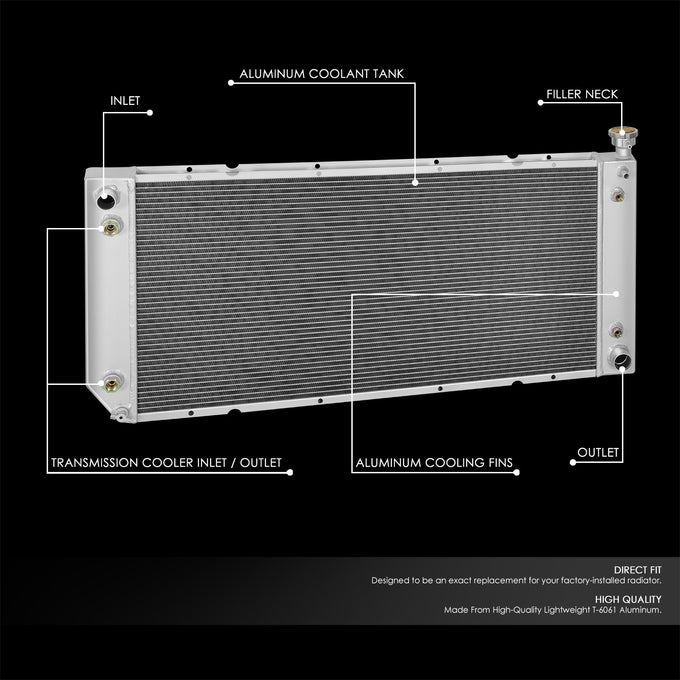 3-Rows High-Performance Aluminum Radiator <br> 92-00 Chevy/GMC C/K 1500 2500 3500 5.0L, 5.7L