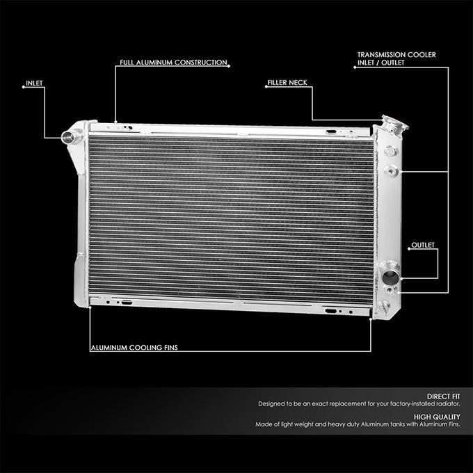 Performance 3-Rows Core Full Aluminum Radiator<br>82-92 Chevy Camaro Pontiac Firebird MT