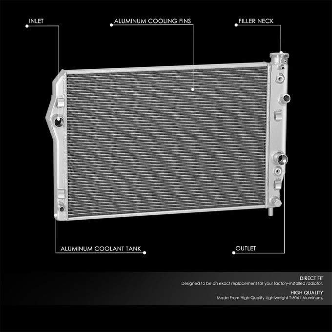 Perfoemance 2-Row Core Full Aluminum Radiator <br> 93-02 Chevy Camaro, Pontiac Firebird
