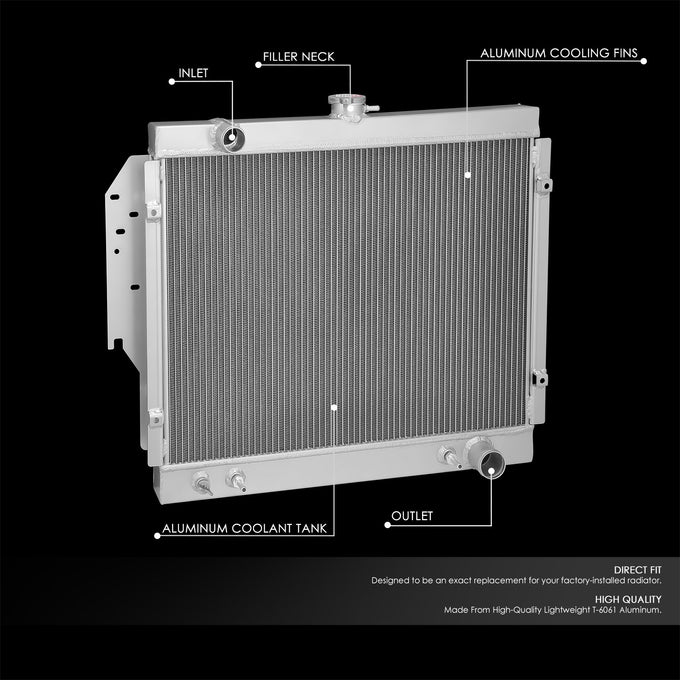 3 Core Row Aluminum Radiator <br>75-78 Dodge B100, B200, B300
