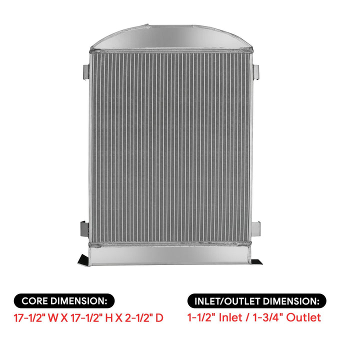 3 Row Heavy Duty Aluminum Radiator w/ TOC <br>Ford Low-Boy with Chevy GMC Engine
