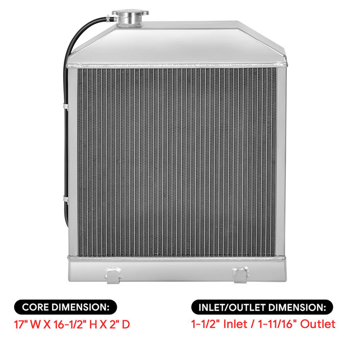 Perfoemance 3-Row Core Full Aluminum Radiator <br>Ford 2000-7600 Series Tractors