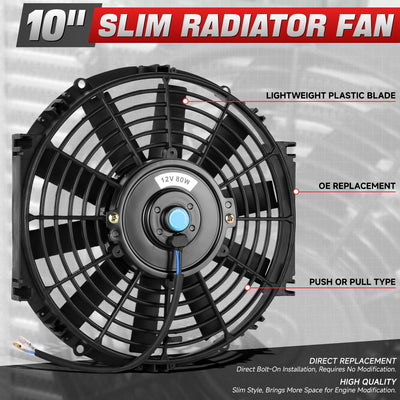 10 in. Electric Radiator cooling Fan+Switch Relay Kit