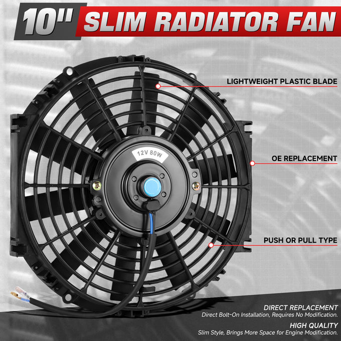 10 in. Electric Radiator cooling Fan+Switch Relay Kit