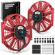 Pair Universal 12 in. Radiator Cooling Fan + Mounting Kit