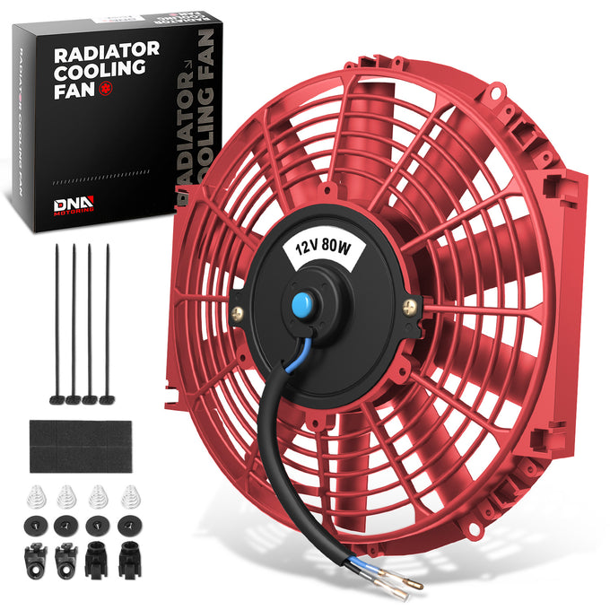 Universal 12 in. Radiator Cooling Fan + Mounting Kit