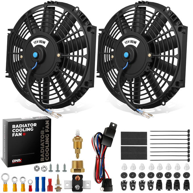 Pair 12 in. Radiator cooling Fan+Switch Relay Kit