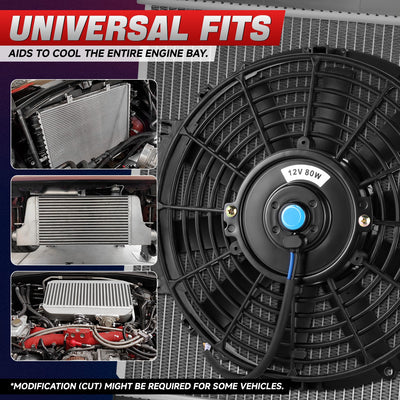 Universal 12 in. Radiator Cooling Fan + Mounting Kit