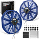 Pair Universal 14 in. Radiator Cooling Fan + Mounting Kit