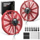Pair Universal 14 in. Radiator Cooling Fan + Mounting Kit